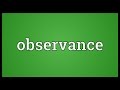 Observance Meaning