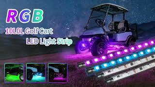 How to install 10L0L Golf Cart LED Light Strip Kit for EZGO Club Car Yamaha🛺🛺🏑#golf #golfcart