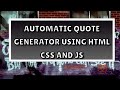 Build a Random Quote Generator with JavaScript | Easy Coding Tutorial for Beginners 🚀