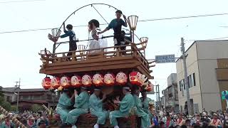 佐原の大祭 夏祭り 令和5年7月15日 荒久区 香取神宮入口交差点にてのの字廻し