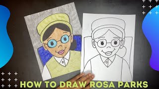 Art Lesson-How to draw Rosa Parks Women's History Month, Black History
