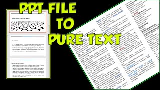 How to convert PPT file to Word txt
