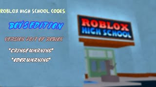 Roblox Highschool Uniform Codes