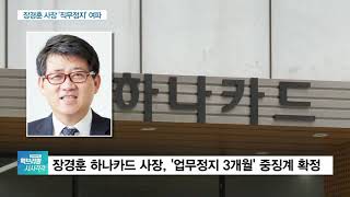 장경훈 사장 정직…DLF 제재에 하나카드 ‘CEO 리스크’?