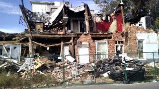 Fire-damaged building in Five Points still standing