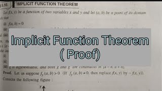 Implicit Function Theorem|Complete concept & Derivation|