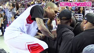 Chris Brown Almost Gets In A Fight When He Sees A Rival Gang Member At Power 106 Basketball Game
