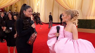 Ariana Grande Oscars 2024 Red Carpet Interview w/ Vanessa Hudgens
