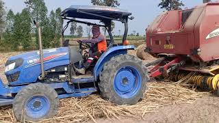 New Holland BR740เครื่องอัดใบอ้อยแบบม้วน กับทีมงานพลังหวาน.!