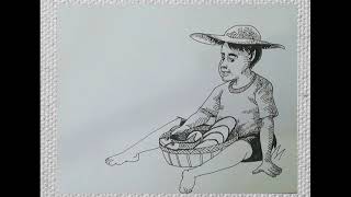 Illustration - Boy with 5 loaves and 2 fish