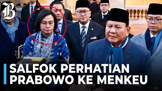 Momen Unik Prabowo Minta Sri Mulyani Pakai Mantel