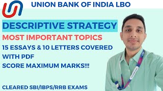 Union Bank of India LBO Descriptive Writing Strategy: Important Topics for Essays \u0026 Letters with PDF