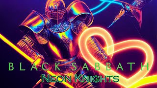 Neon Knights by Black Sabbath - lyrics as images generated by an AI