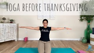 10 Minute Sequence for Thanksgiving- Aham Yoga | Yoga with Aru