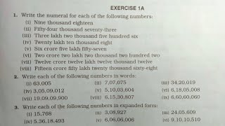 R S Aggarwal Class 6 math exercise 1A ।। Class 6 exercise 1A RS Aggarwal math ।। Math class 6 EX 1A