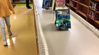 Sixth grade record setting domino run 3000 dominoes with Kevin plank finale