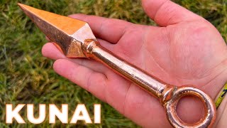 I Made a Copper Kunai Knife | ASMR Sand Casting