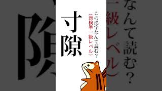 【漢検準1級レベル】この漢字なんて読む？「寸隙」 #shorts