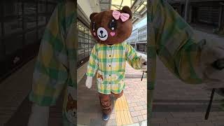 クマの着ぐるみが彦根銀座商店街を歩く(1/3) #Shorts #bear #costume #cosplay #着ぐるみ #クマ #熊 #コスプレ #マスコット #散歩 #商店街 #Vlog