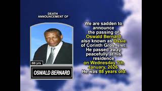 Oswald Bernard ~ Short Obituary
