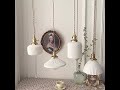 Nordic Luxury Mini Ceramic Pendant Light Japanese Brass Small Chandelier