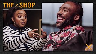 "I get jealous cause y'all got stats!" | Donald Glover and Quinta Brunson on LeBron | The Shop