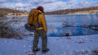 My First Time WINTER Backpacking!!