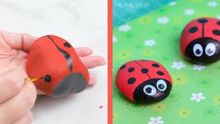 Cute Painted Ladybug Rocks – Rock Crafts for Kids