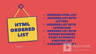 HTML ORDERD LIST | ORDERED LIST EXAMPLE |OL NUMBER | OL LETTER | OL LOWERCASE | OL ROMAN | OL NESTED