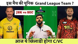 JSK vs SEC Dream11 Team Prediction | Joburg Super Kings vs Sunrisers Eastern Cape Dream11 Prediction