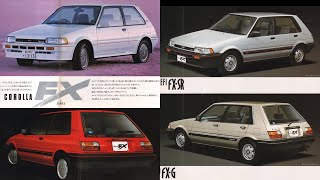 1985.2.＜5代目(5th＞COROLLAカローラ＜初代(1st＞前期カローラFXトヨタTOYOTAカタログ3ドア5ドア2BOX上級生4A-GELU・1600 DOHC・EFI・AE82/AE81