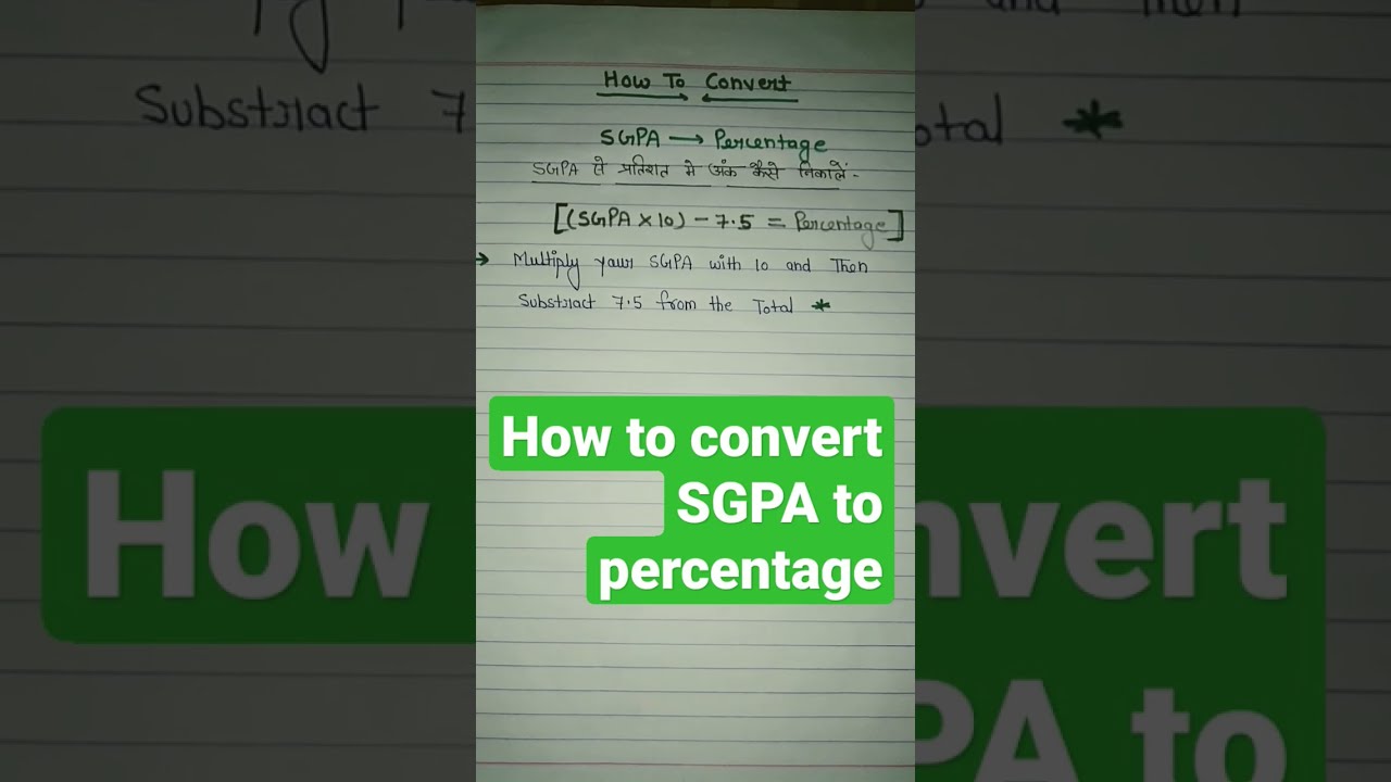 How To Convert SGPA To Percentage By Student Classes - YouTube