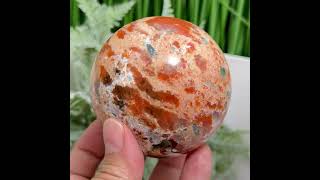 Blue Apatite in Sunstone Sphere RARE Healing Crystal Ball 493g 73mm Diameter