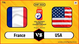 USA vs France | IIHF World Championship 2024 | Ice Hockey Live