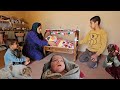 Welcoming the baby; preparing the cradle in a nomadic family