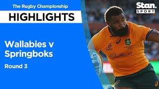 Wallabies v Springboks Highlights | Round 3 | The Rugby Championship 2022