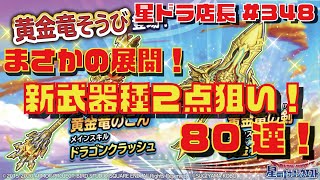 【星ドラ実況#348】まさか来るとは！黄金竜装備に新武器種！黄金竜の剣＆棍を神引きせよっ♫ループ２週80連ガチャ！