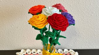 Hermosas Rosas a crochet para el día de las Madres, paso a paso🧶