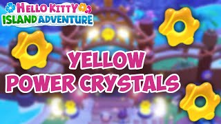 Where are the 3 YELLOW Power Crystals in Hello Kitty Island Adventure