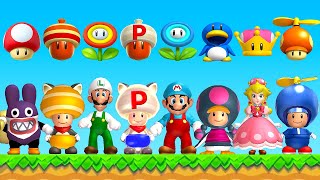 New Super Mario Bros U Deluxe - All Power-Ups & Characters