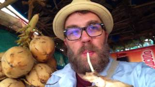 Drinking a Coconut in Cochin, India