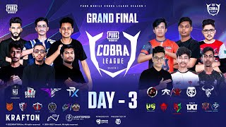 PMCL S1 GRAND FINAL | LAST DAY | PUBGM COBRA LEAGUE #INES #TRZ #1952 #CELS #BIGBOSS