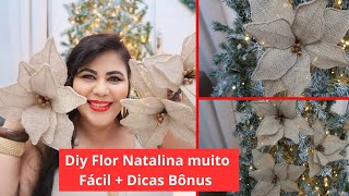 Flor de Juta Natalina muito fácil + Dicas Bonus