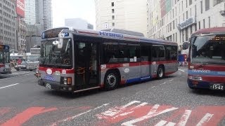 【3DFHD】東急バス・H24年度新車 T1237 渋23(ISUZU ERGA HYBRID) 渋谷駅