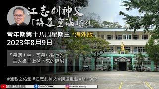 2023.08.09 常年期第十八周星期三 *海外版 江志釗神父 講道重温系列 「是啊！主，可是小狗也吃主人桌子上掉下來的碎屑。」 MHOCP