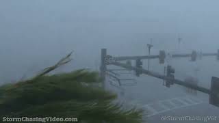 Extreme winds with whiteout conditions in Hurricane Ian, Punta Gorda, FL -  9/28/2022