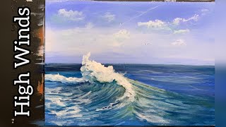 Seascape acrylic painting tutorial