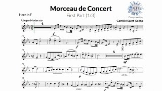 FREE Play-Along for HORN: MORCEAU DE CONCERT (1/3) 🎶📲📯👏 (without metronome and tempos: description)