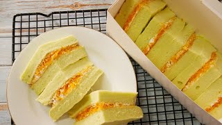 ชิฟฟ่อนใบเตยฝอยทองครีมสด เนื้อชิฟฟ่อนนุ่มๆ เทคนิคการลอกหน้าเค้ก Pandan Chiffon Cake with Cream