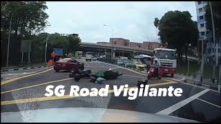 9feb2023 loyang ave motorcyclist fail to conform to red light signal & get hit